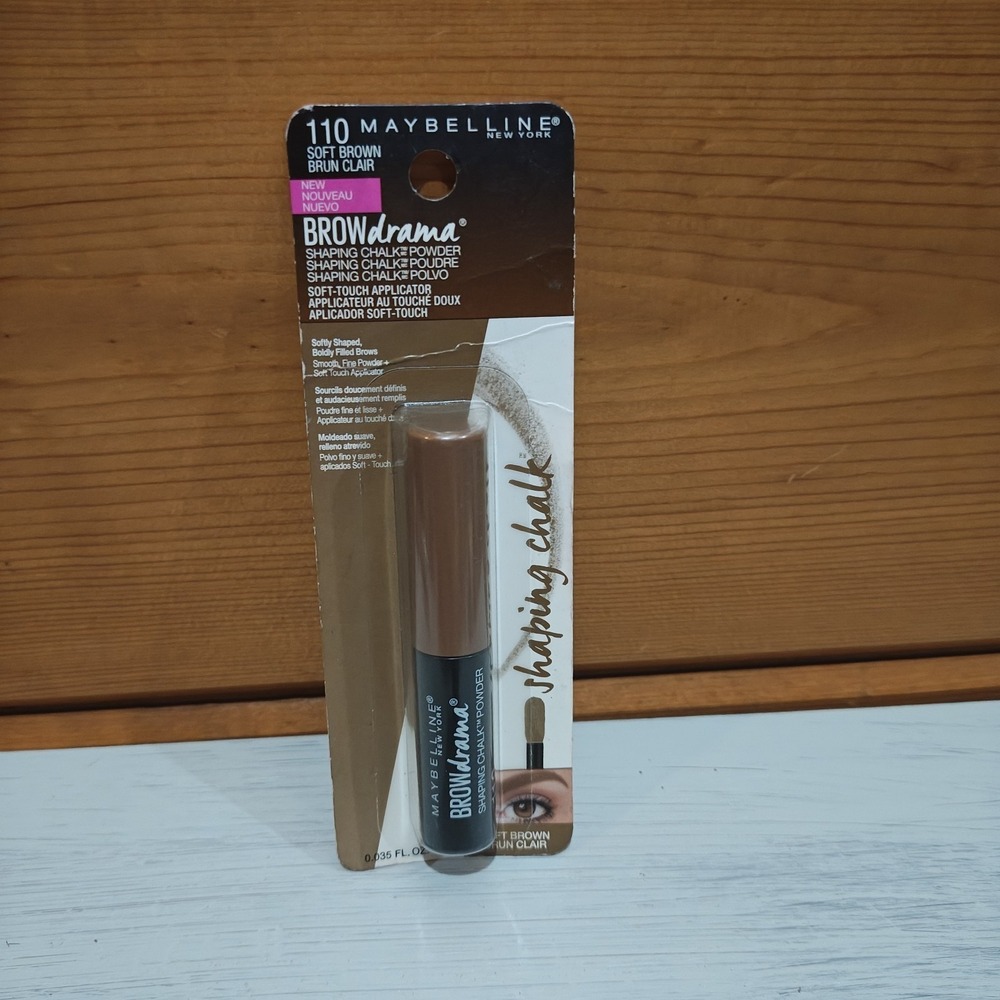 1x Maybelline Brow Drama Shaping Chalk Powder, 110‎ Soft Brown (0.035 fl oz)